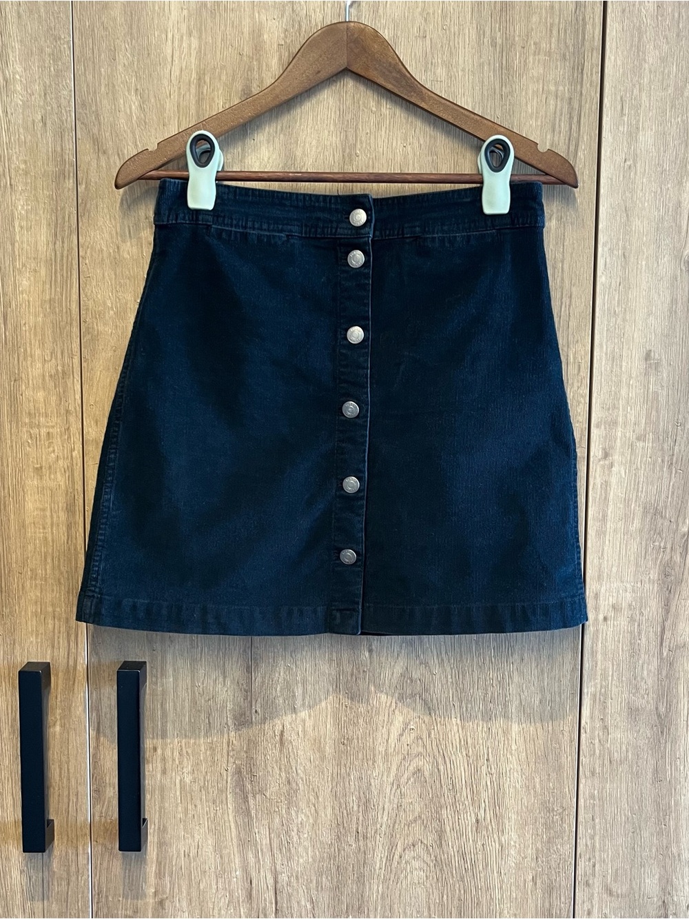 J. Crew Preppy Corduroy Navy Button-Front A-Line Mini Skirt Dark Academia 27
